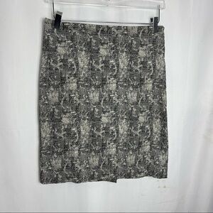 M.M. LAFLEUR Black and White Printed skirt size 6 1234